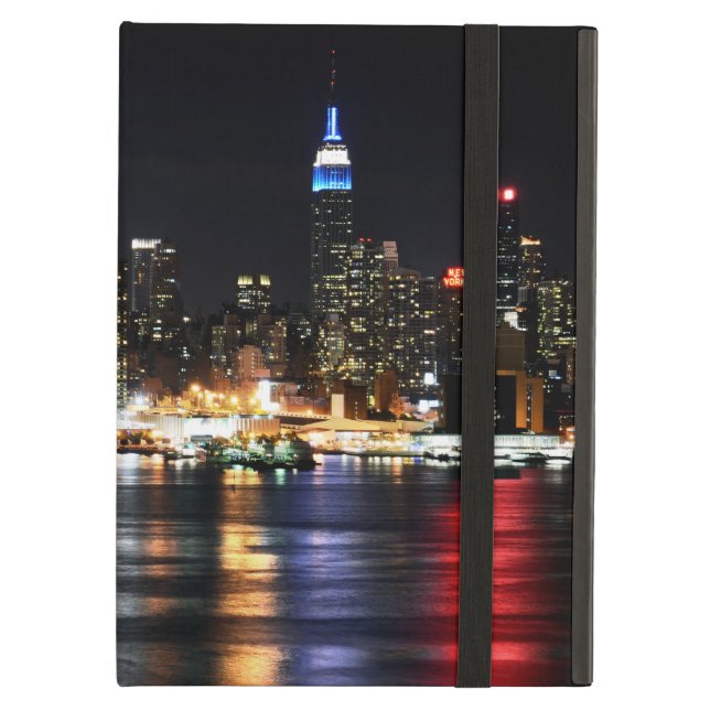 Coque iPad Air Belle New York Night Lights Reflecting River (Devant fermé)