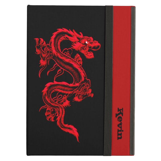 Coque iPad Air Boîtier d'air personnalisé Red Dragon (Devant fermé)