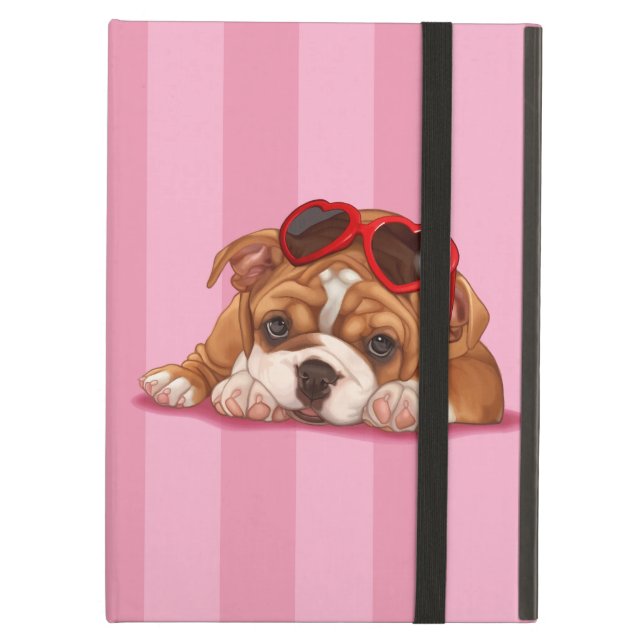 Coque iPad Air Chiot anglais de bouledogue (Devant fermé)