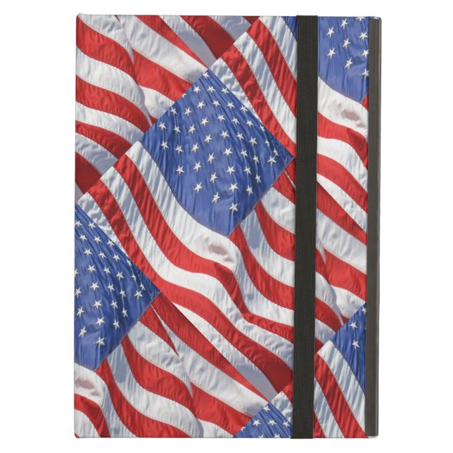 Coque iPad Air Drapeau américain de ondulation patriotique (Devant fermé)
