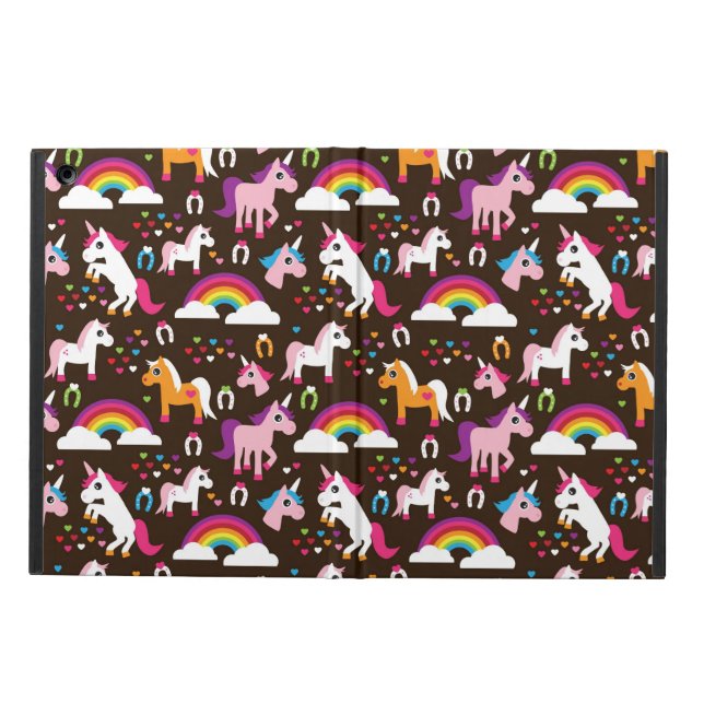 Coque iPad Air l'arc-en-ciel de licorne badine le cheval (Extérieur)