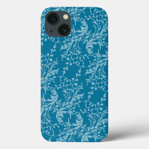 Coque ipad bleu turquoise modelé par damassé de