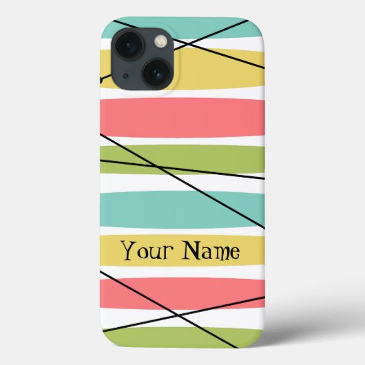 Coque ipad Dazzle Stripe 'Name' (Verso)