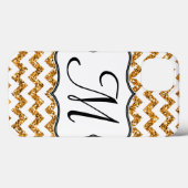 Coque ipad de Monogramme de fille Chevron Gold Mod (Verso (horizontal))