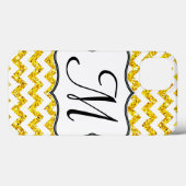 Coque ipad de Monogramme de fille Chevron jaune mo (Verso (horizontal))