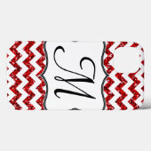 Coque ipad de Monogramme de fille Chevron Red mode (Verso (horizontal))
