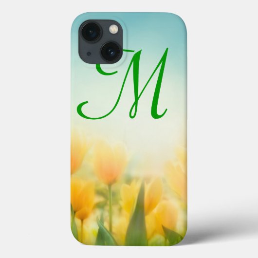 Coque ipad de monogramme de tulipes jaunes baisées (Verso)