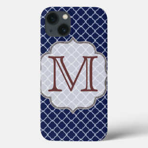 Coque ipad de monogramme Latti de la Marine bleu