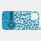 Coque ipad de monogramme poster de animal léopard (Verso (horizontal))