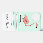 coque ipad Flamant rose Aqua 'Name' (Verso (horizontal))