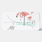 coque ipad Flamant rose Ocean Trio 3 "Monogramme" (Verso (horizontal))