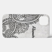 Coque ipad gris Mehndi Motif (Verso (horizontal))
