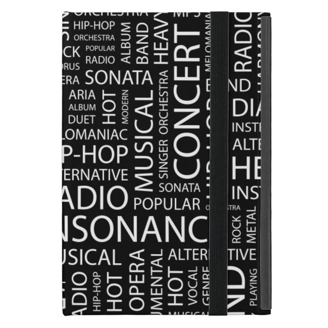 Coque iPad Mini Nuage de mot de motif de MUSIQUE (Devant fermé)