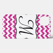 Coque ipad Monogramme Fille Chevron rose moderne (Verso (horizontal))