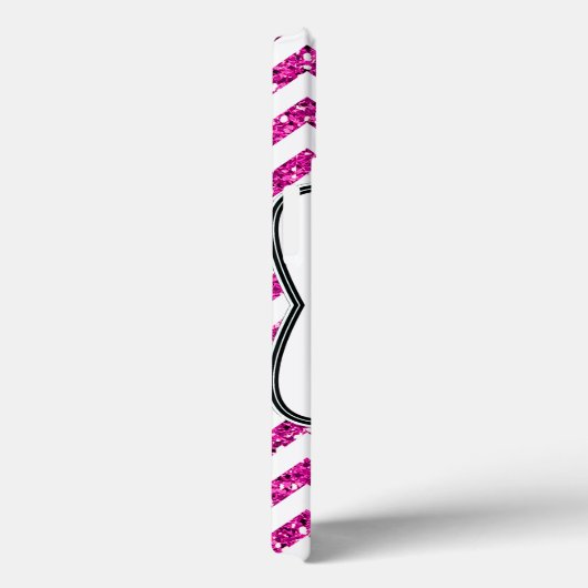 Coque ipad Monogramme Fille Chevron rose moderne (Verso / Droite)