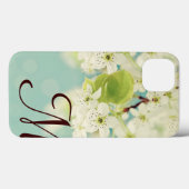 Coque ipad Monogramme Fleur de Cerisier Blanc (Verso (horizontal))