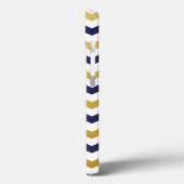 Coque ipad Motif Gold et Navy Blue Chevron (Verso / Gauche)