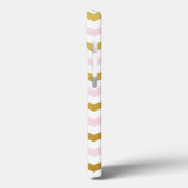 Coque ipad Motif Gold & Pink Chevron (Verso / Gauche)