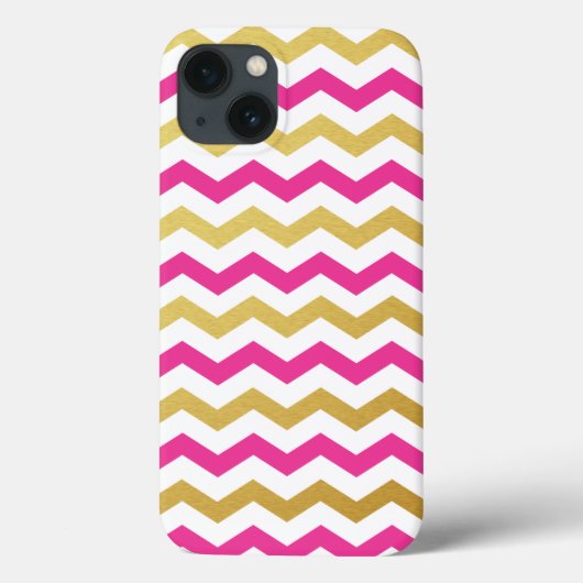 Coque ipad Motif Gold & Pink Chevron (Verso)
