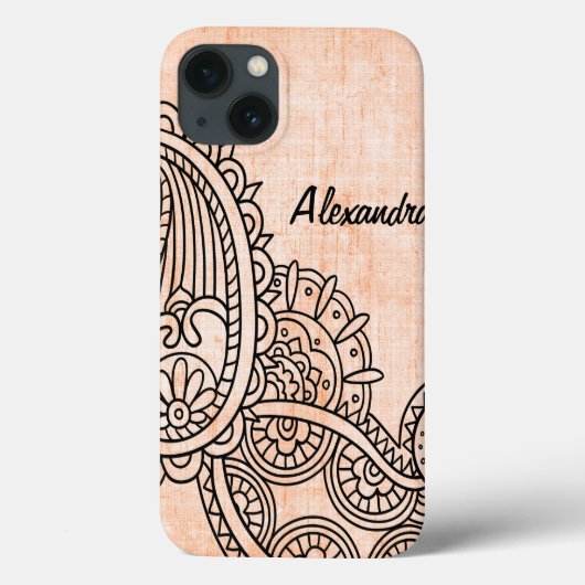 Coque ipad Motif Orange Mehndi (Verso)