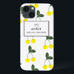 Coque ipad personnalisé Motif de cerises jaunes<br><div class="desc">Lumineux et gais,  parfait pour l'été ! Coque ipad personnalisable avec motif de cerises jaunes. Des éléments correspondants et d'autres couleurs sont disponibles. Journal personnalisable avec motif chevron gris et blanc avec étiquette monogramme rose roux. D'autres couleurs et d'autres motifs sont disponibles.</div>
