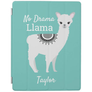 coque ipad personnalisé "Turquoise No Drama Llama"