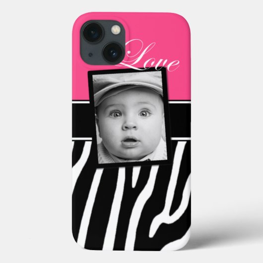Coque ipad photo rose Zebra (Verso)