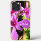 coque iphone 10 - 13 Orchidée tropicale rose (Verso)