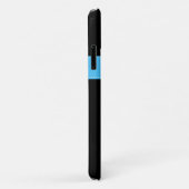 Coque iPhone 11 | Arc-en-ciel rayé avec Monogramme (Dos/Droite)