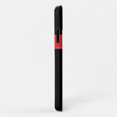 Coque iPhone 11 | Arc-en-ciel rayé avec Monogramme (Dos/Droite)