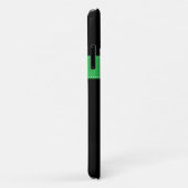 Coque iPhone 11 | Arc-en-ciel rayé avec Monogramme (Dos/Droite)