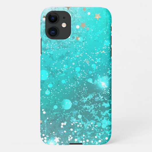 Coque iPhone 11 Arrière - plan à huile Turquoise de la menthe (Dos)