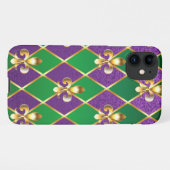 Coque iPhone 11 Arrière - plan de bijoux Mardi Gras (Dos Horizontal)