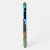 Coque iPhone 11 Bleu orange rose moderne Art Abstrait Motif #24 (Côté gauche)