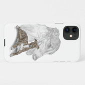 Coque iPhone 11 Brindle Greyhound Chig Art (Dos Horizontal)
