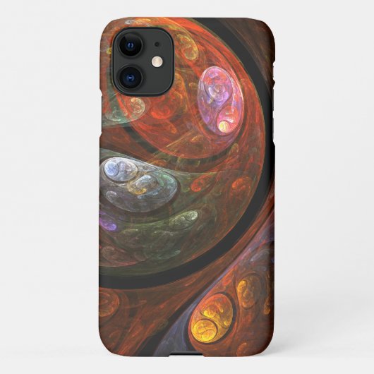 Coque iPhone 11 Connexion fluide Mat d'art Abstrait (Dos)