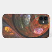 Coque iPhone 11 Connexion fluide Mat d'art Abstrait (Dos Horizontal)
