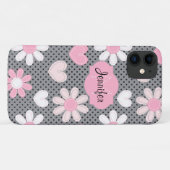 Coque iPhone 11| Daisées| Pois| Coeurs (Dos (Horizontal))