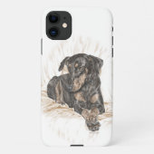 Coque iPhone 11 Doberman Chien oreilles naturelles (Dos)