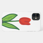 Coque iPhone 11 Fleur de tulipe rouge personnalisée Zazzle Smartph (Dos Horizontal)