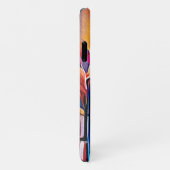 Coque iPhone 11 Floral Abstract Art Orange Red Blue Flowers (Côté droit)