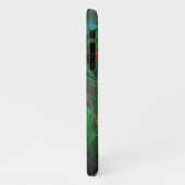 Coque iPhone 11 Genèse Green Art Abstrait brillant (Côté gauche)