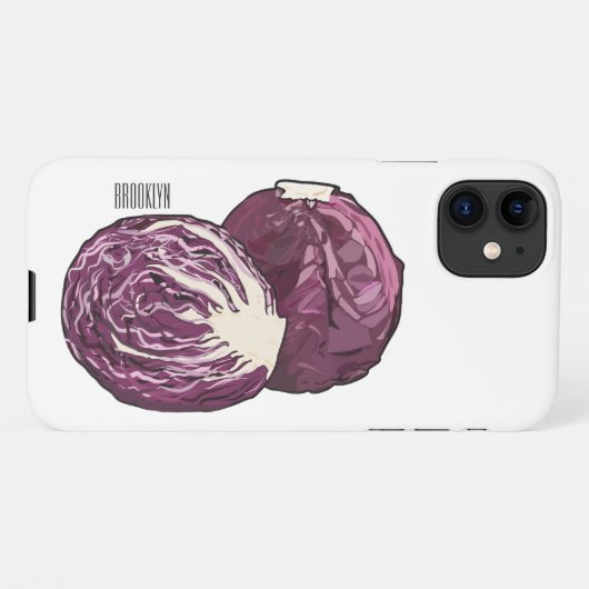 Coque iPhone 11 Illustration de chou rouge (Dos Horizontal)