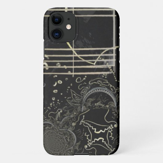 Coque iPhone 11 Noir Abstrait (Dos)