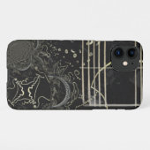 Coque iPhone 11 Noir Abstrait (Dos Horizontal)