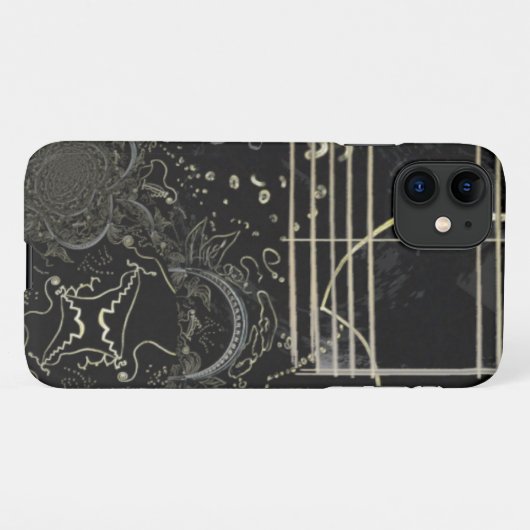 Coque iPhone 11 Noir Abstrait (Dos Horizontal)