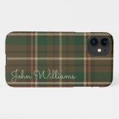 Coque iPhone 11 Personnalisé TARTAN Plaid Nom manuscrit moderne (Dos Horizontal)