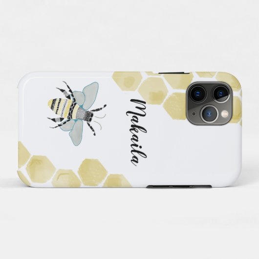 Coque Iphone 11 Pro Zen Doodle Bee (Dos (Horizontal))