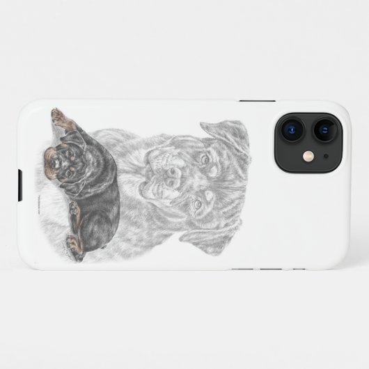 Coque iPhone 11 Rottweiler Chien Art (Dos Horizontal)