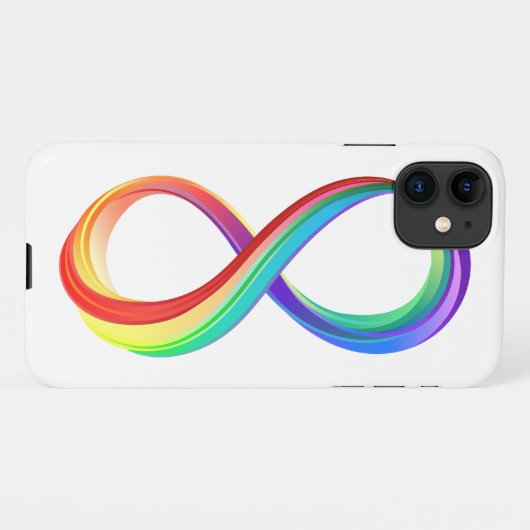 Coque iPhone 11 Symbole d'infinité arc-en-ciel stratifié (Dos Horizontal)